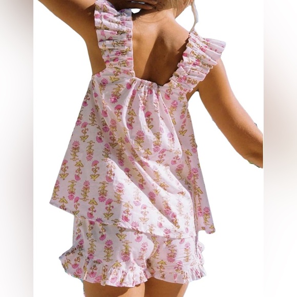 Floral Ruffle Pajama Set - Picture 2 of 8